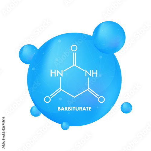 Tableau sur toile Illustration with barbiturate for medical design