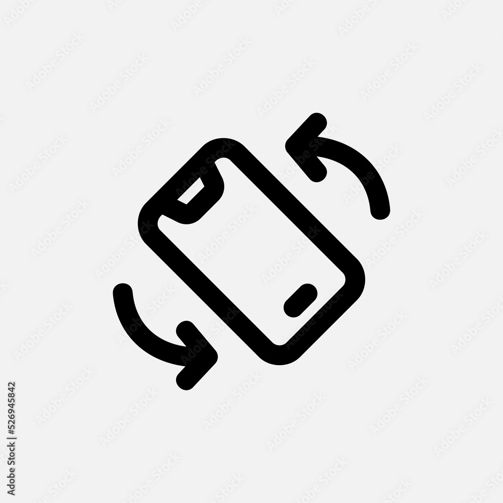 Fototapeta premium Rotate smartphone icon in line style about user interface, use for website mobile app presentation