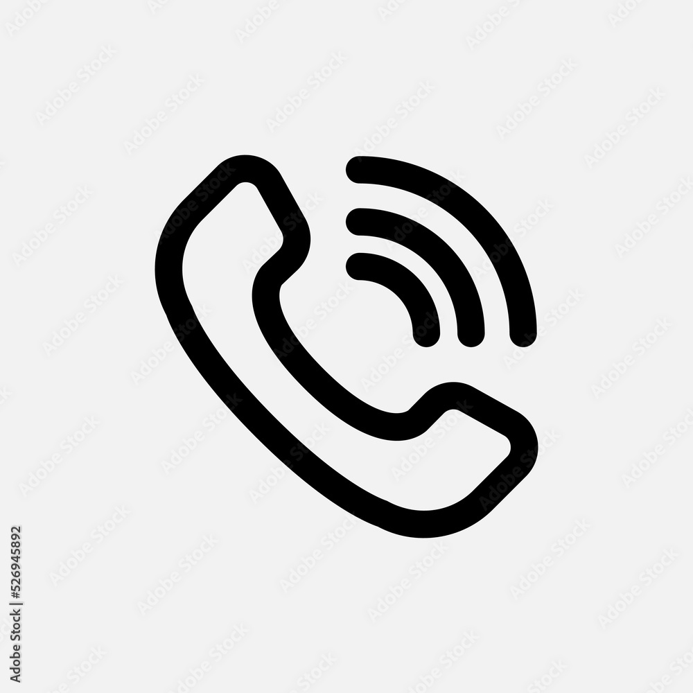 Phone ringing icon in line style about user interface, use for website mobile app presentation Phone ringing icon in line style about user interface, use for website mobile app presentation
