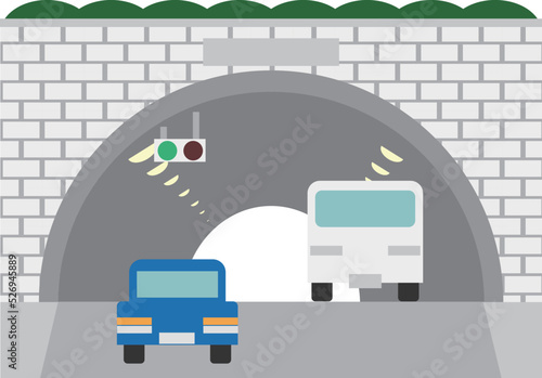 自動車とトンネル