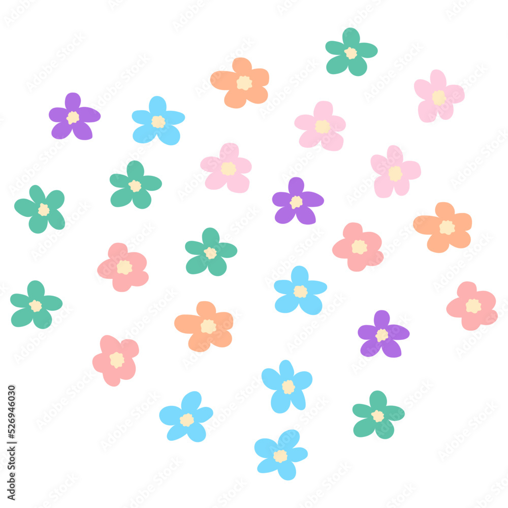 pastel retro floral element
