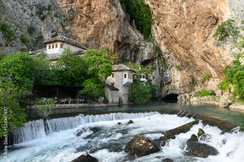 Blagaj Tekija (a Dervish monastery) at the source of the Buna river. Blagaj, Bosnia and Herzegovina. 2022/05/08. photo