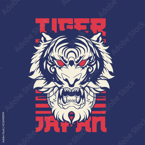 Tiger anger. Vector illustration of a tiger head.