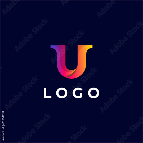 U letter logo gradient color