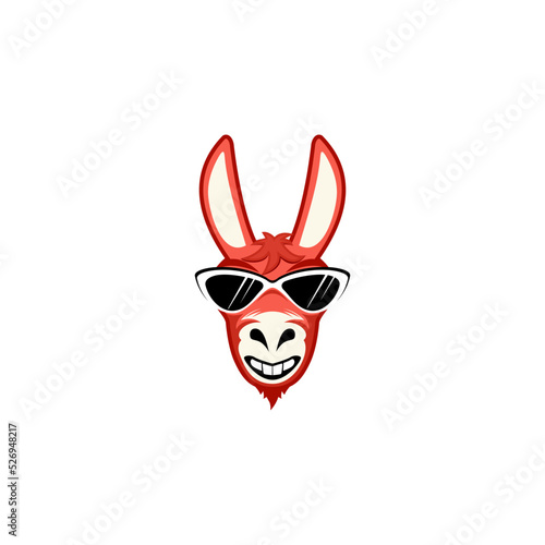very cool donkey with glasses