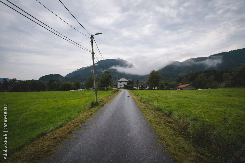 Road to the mountains, Os, Bjørnafjorden, Norway