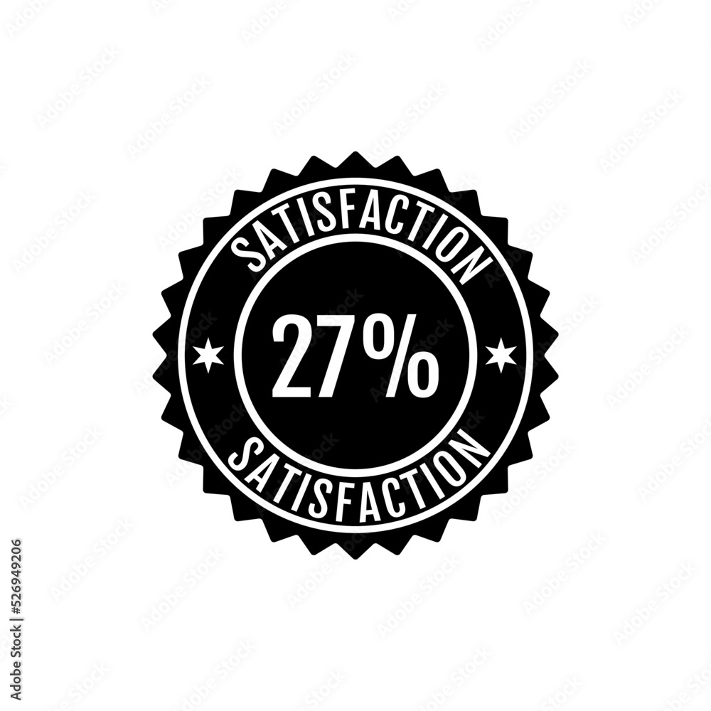 27% Satisfaction Sign Vector transparent background