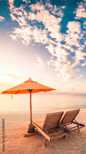 lounge chairs on the beach © Ali Raza