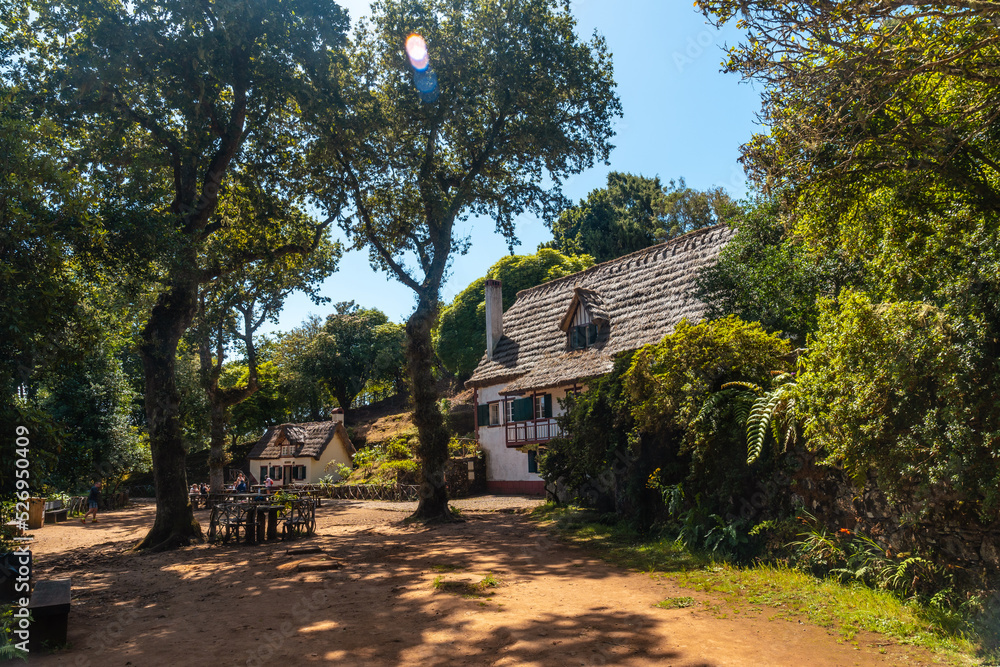 Beautiful houses in nature at the beginning of Levada do Caldeirao Verde, Queimadas, Madeira. Portugal Beautiful houses in nature at the beginning of Levada do Caldeirao Verde, Queimadas, Madeira. Portugal