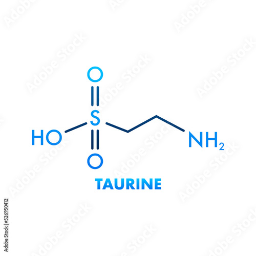 Icon with taurine formula. Vector icon. Taurine formula. photo