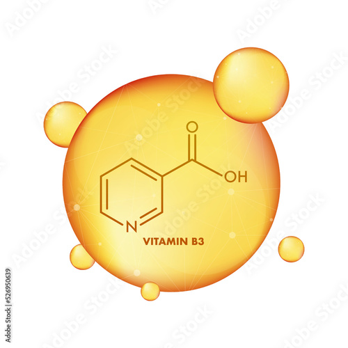 Vitamin b3 formula. Vector isolated illustration. Design element