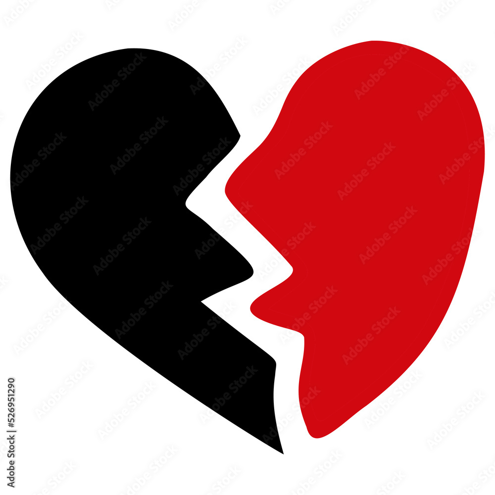 A broken heart in the style of a doodle. The heart pattern is isolated on a white background. Vector illustration for your graphic design. A broken heart in the style of a doodle. The heart pattern is isolated on a white background. Vector illustration for your graphic design.