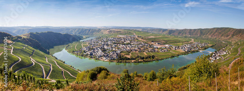 Bild auf Leinwand Aerial view of the moselle river bend