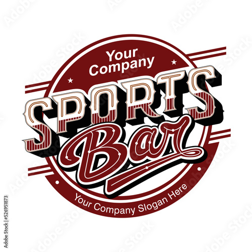 Sports bar logo template vector