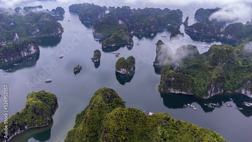 Ha Long Bay. Aerial photograph of Ha Long Bay in Vietnam. Nature. drone photo