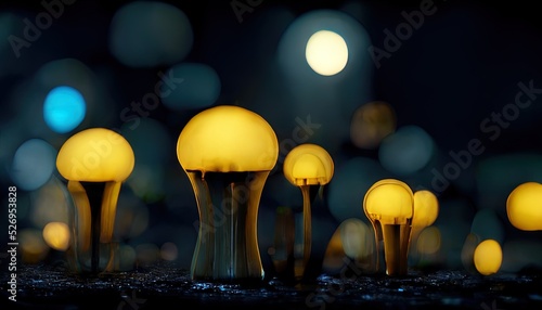 illustration of lampions in the night photo