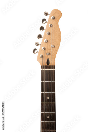 Obraz na plátně Headstock and fretboard of an electric guitar