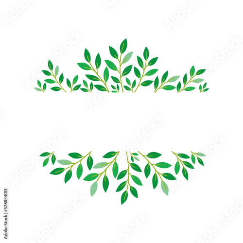 Green leaves frame illustration