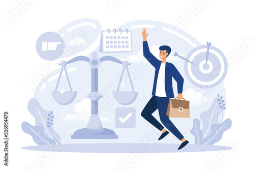 Personal quality concept creative metaphor set. Adaptability, flexibility and resilience, mental strength, psychological suppleness, decision making, flat vector illustration