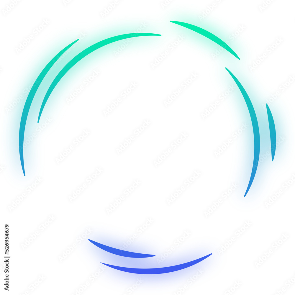 Obraz premium glow gradient split round frame