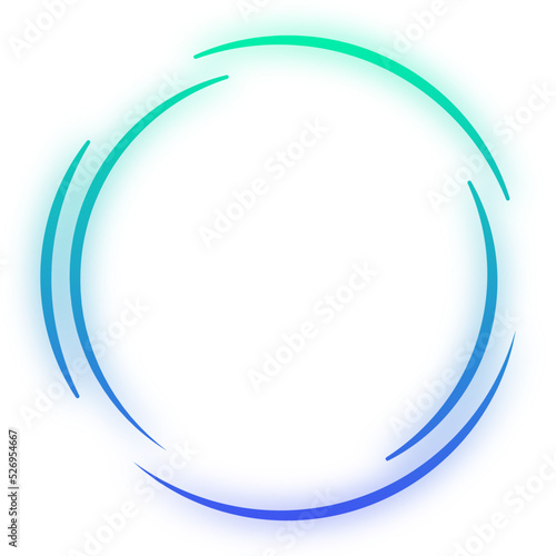 glow gradient split round frame 