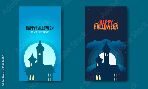 Happy Halloween With Castle Illustration Bundle © D'Beranda Studio