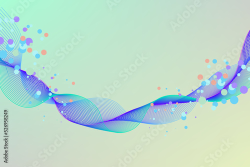 ocean wave form with plankton particle marine bio-technology background can be use for commercial banner food and beverage label technology product presentation package design vector eps.