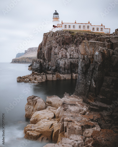 Neist Point, Scotland, lighthouse on the rocks
