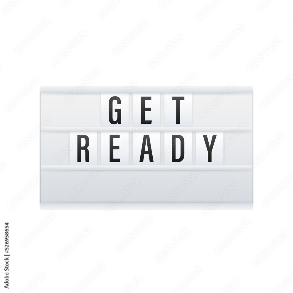 Fototapeta premium Lightbox with Get ready. Lightbox banner. Web design. Vector stock illustration