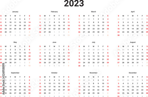 2023 blank monthly calendar template