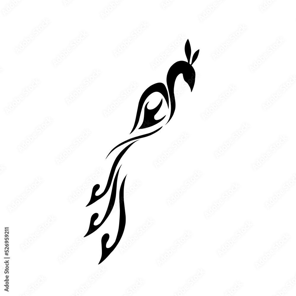 Illustration vector graphic of peacock design tribal tattoo