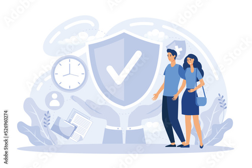 reliable insurance assistance, social asst service. flat modern design illustration