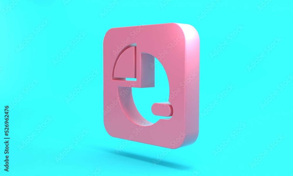 Pink Pie chart infographic icon isolated on turquoise blue background. Diagram chart sign. Minimalism concept. 3D render illustration Pink Pie chart infographic icon isolated on turquoise blue background. Diagram chart sign. Minimalism concept. 3D render illustration