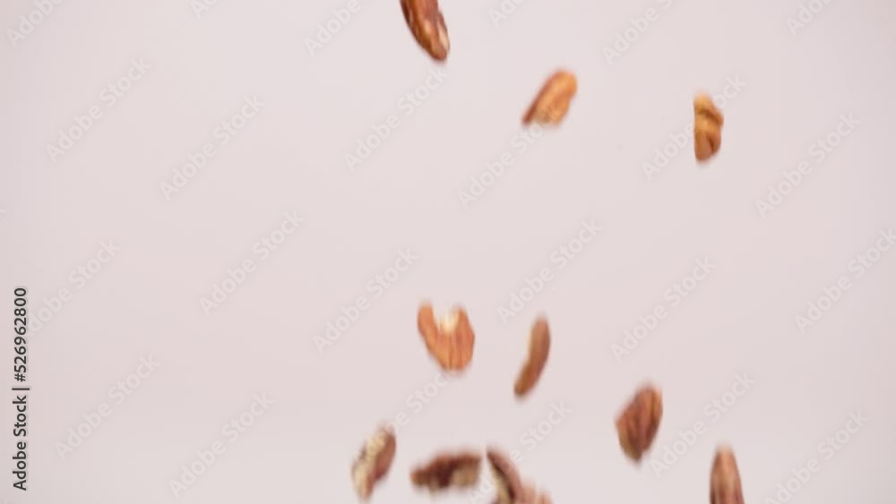 Pecans falling in slow motion Pecans falling in slow motion
