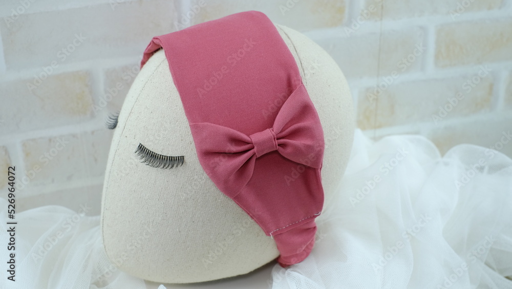 Handmade headband made out of cotton fabric with bow on side. Hairband or headpiece for girls and women. Handmade headband made out of cotton fabric with bow on side. Hairband or headpiece for girls and women.