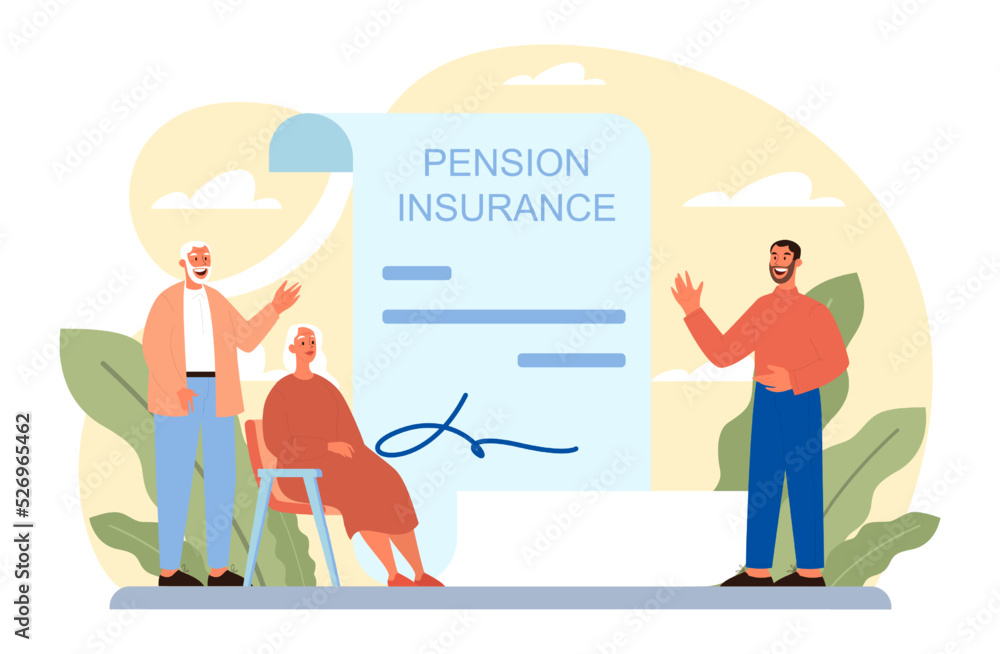 Pension insurance concept. Idea of security and protection of property Pension insurance concept. Idea of security and protection of property