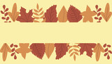 Leaves in Frame illustration in yellow and red colors