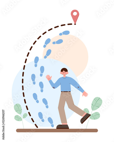Path concept. Life course or business way, plan or strategy.