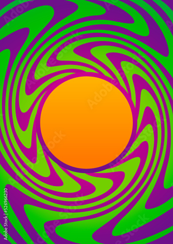 Psychedelic Bright Style Background. 1960s-1970s Retro Colors Abstract Art