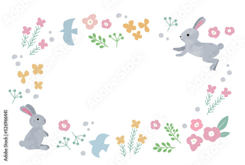 2023年　卯年年賀状　北欧風のかわいいイラスト