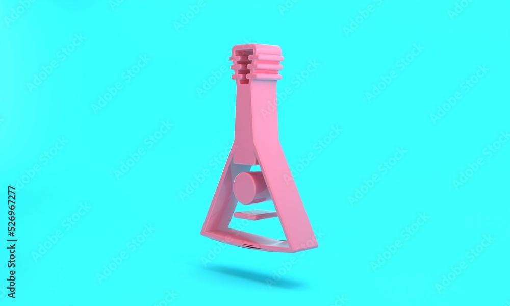 Pink Musical instrument balalaika icon isolated on turquoise blue background. Minimalism concept. 3D render illustration Pink Musical instrument balalaika icon isolated on turquoise blue background. Minimalism concept. 3D render illustration