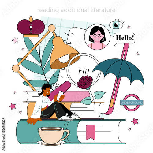 English class concept. Study foreign languages in school or university