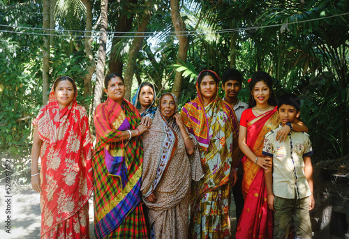 Photography A group photo of Bangladeshi combined family consists of many generations, hindu