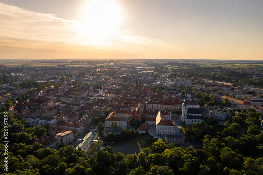 Kalisz city center from above