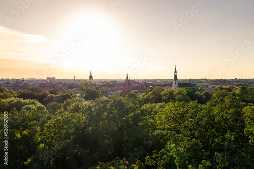 Kalisz city center from above photo