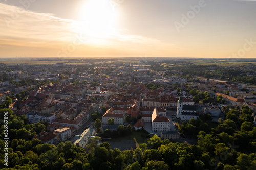 Obraz na płótnie Kalisz city center from above w salonie