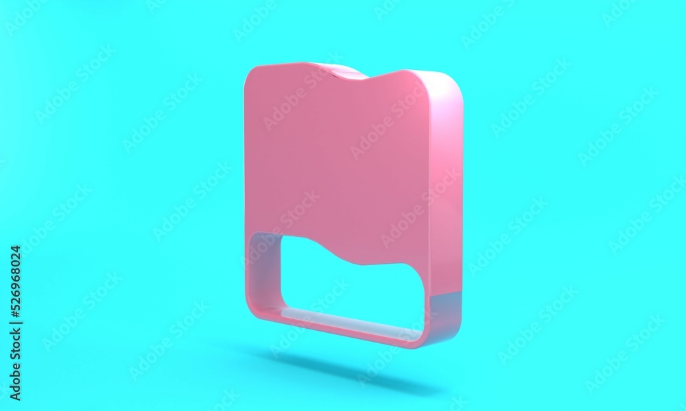 Pink Rectangular pillow icon isolated on turquoise blue background. Cushion sign. Orthopedic pillow. Minimalism concept. 3D render illustration Pink Rectangular pillow icon isolated on turquoise blue background. Cushion sign. Orthopedic pillow. Minimalism concept. 3D render illustration