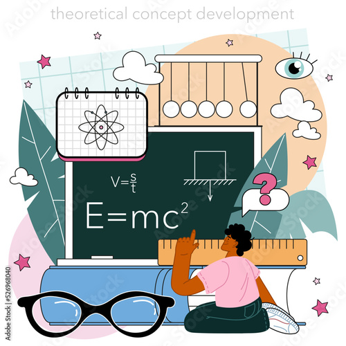 Theoretical physicist concept. Physicist explore electricity, magnetism,