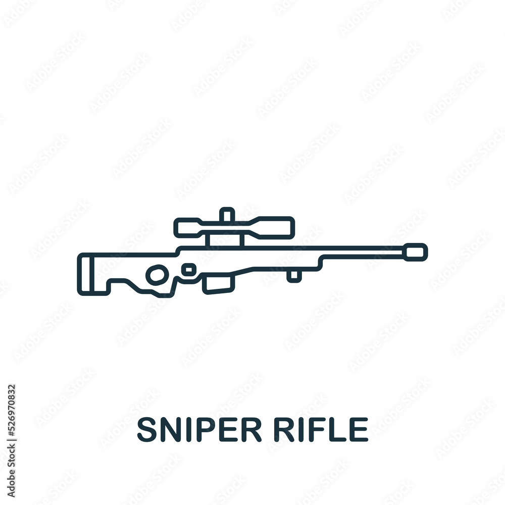 Sniper Rifle icon. Line simple line Weapon icon for templates, web design and infographics
