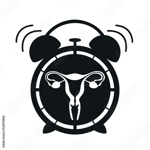female reproductive system women uterus in the ringing alarm clock